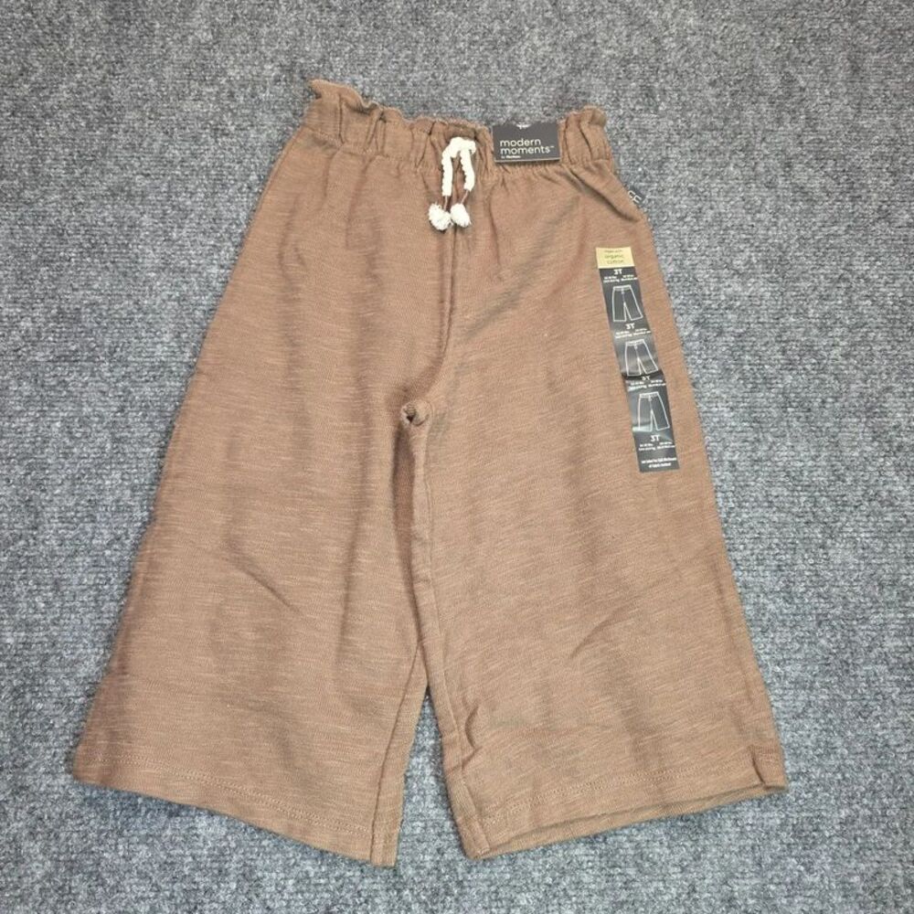 Toddler Brown Organic Cotton Wide Leg Pants 3T